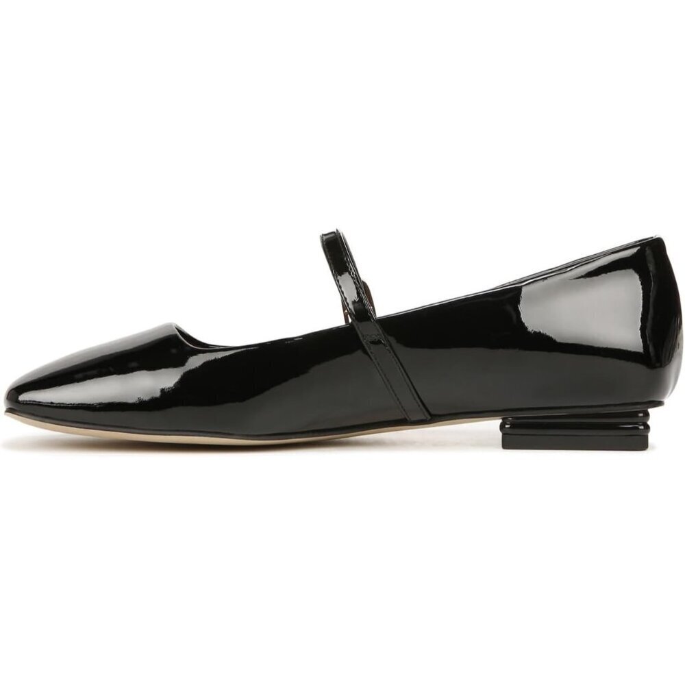 Franco Sarto Womens Black Patent Faux Leather Tinsley Mary Jane Ballet Flats